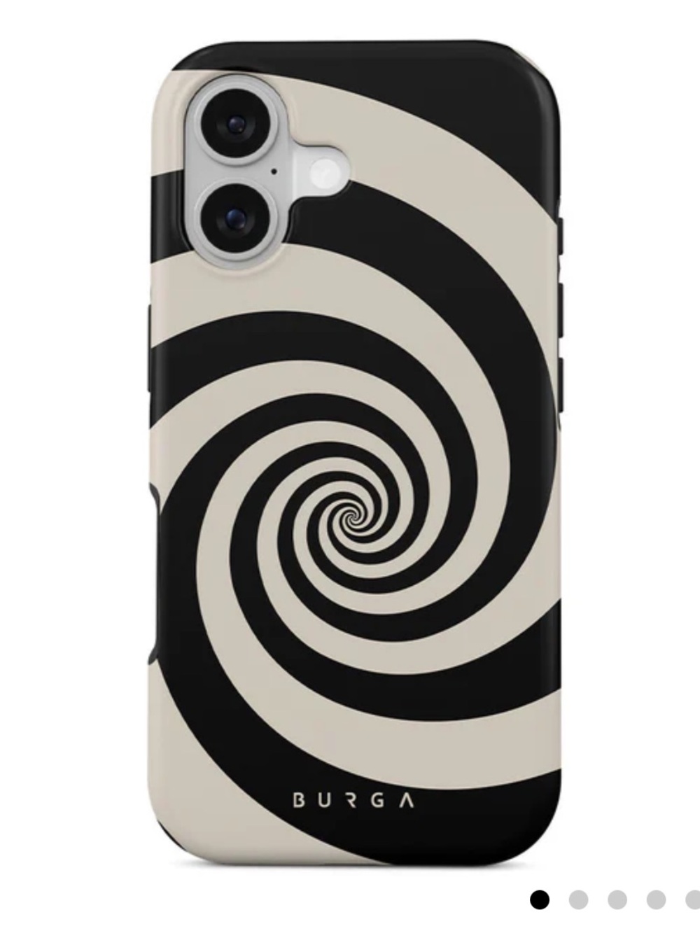 Burga iPhone 17 Black & Cream Spiral Phone Case- MagSafe